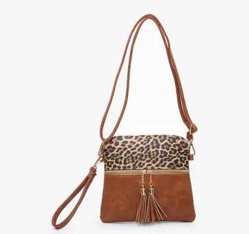 Tara Two Tone Leopard Crossbody Hot on Sale