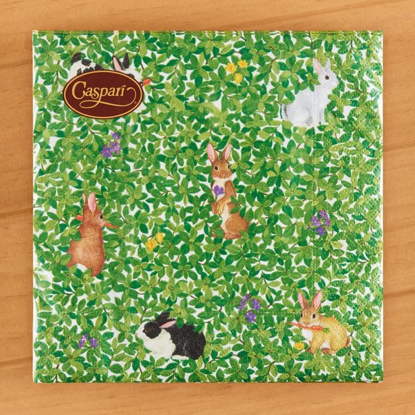 Caspari Paper Napkins & Guest Towels, Bunnies and Boxwood Hot on Sale