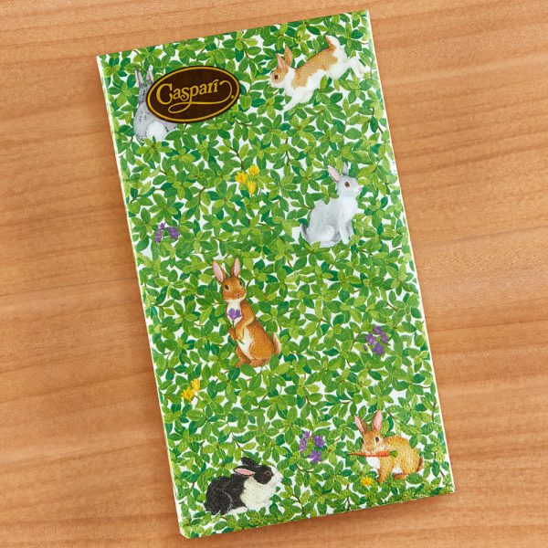 Caspari Paper Napkins & Guest Towels, Bunnies and Boxwood Hot on Sale