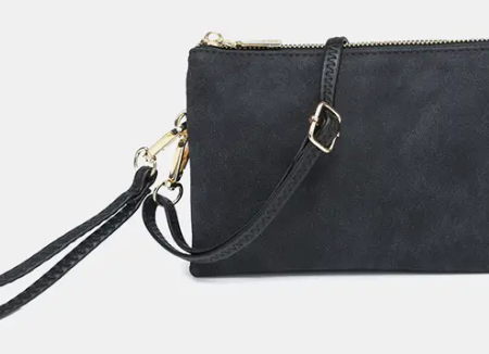 Black Riley Suede Crossbody Supply