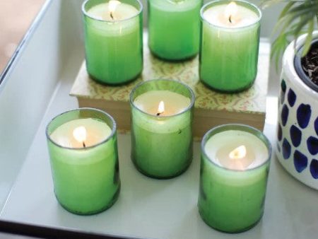 Recycled Green Glass Beer Bottle Candle Online