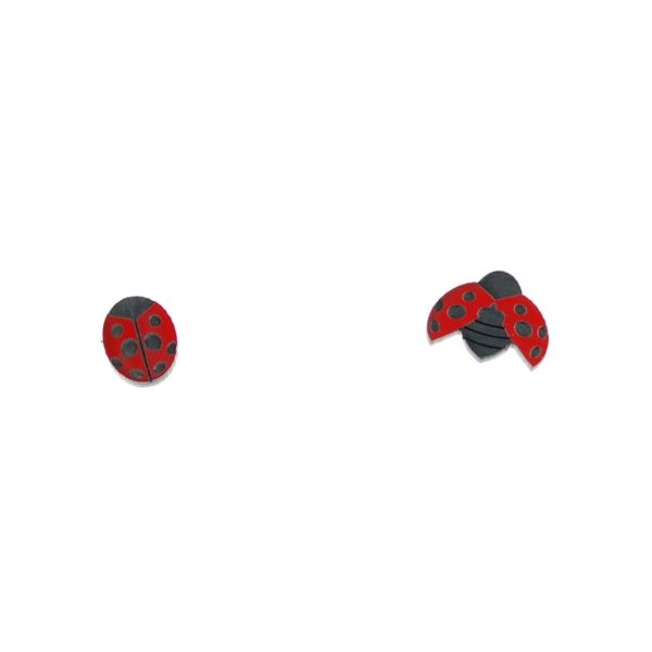 Last Chance! Ladybug Earrings in Red Black For Discount