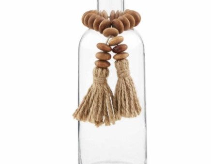 Tassel Bud Vase with Wood Beads Hot on Sale