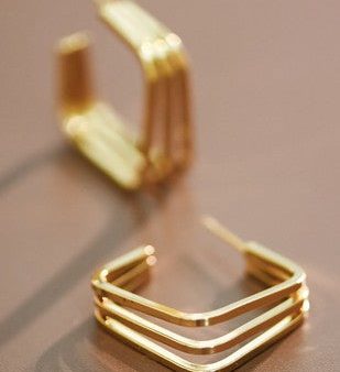 Square Stacked Hoops Fashion