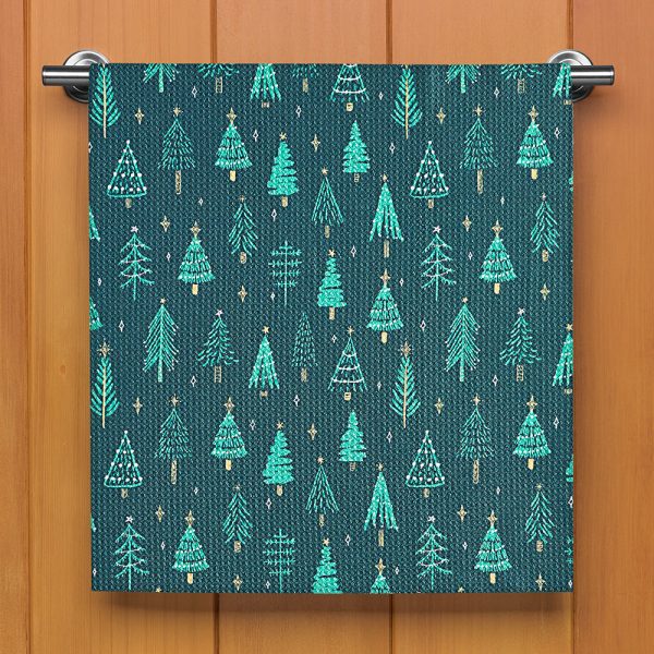 Geometry Tea Towel, Pine Christmas For Sale