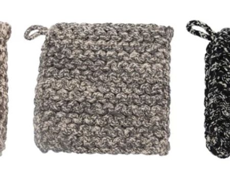 Melange Cotton Crochet Potholder For Sale