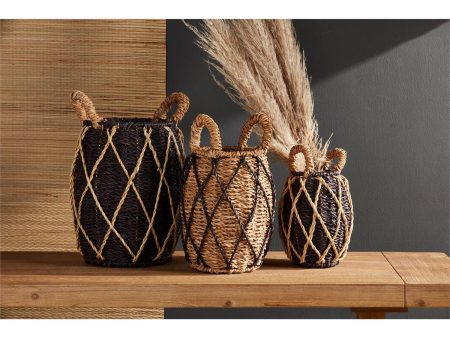 Black Two-Tone Basket Set Hot on Sale