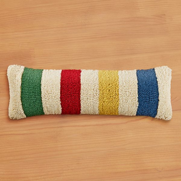 Chandler 4 Corners 24  x 8  Hooked Pillow, Hudson Bay Stripe Discount