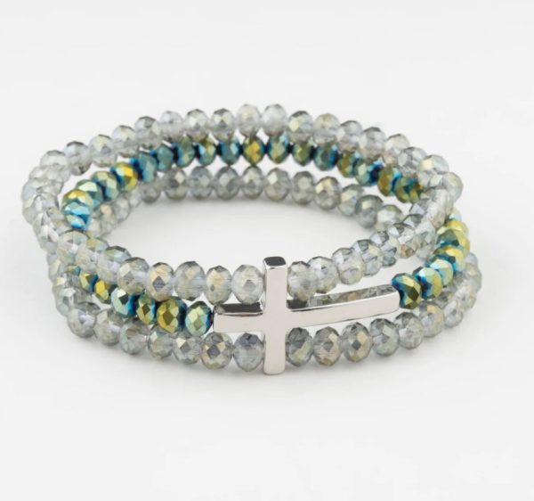 Beaded Cross Bracelet Set Hot on Sale