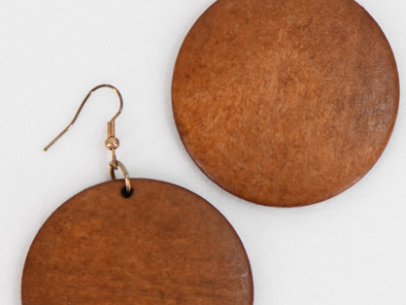 Boho Solid Wood Round Earrings Supply