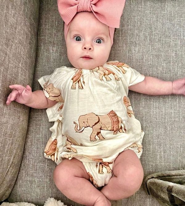 Elephant Bamboo Dress & Bloomer Set Cheap