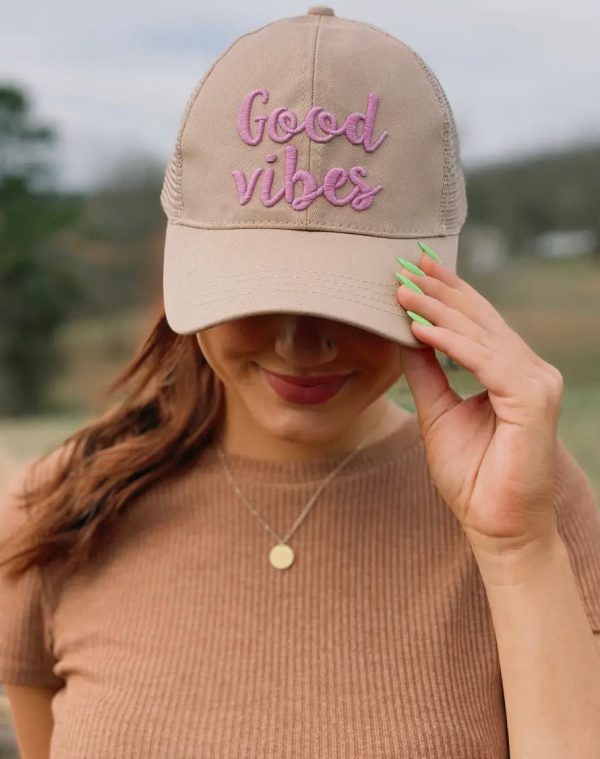 Good Vibes Embroidered Color-Changing Hat For Discount