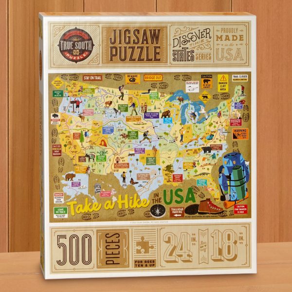 500 Piece Jigsaw Puzzle,  Take a Hike in the USA  by Scott Schiller Online now