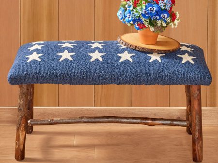 Chandler 4 Corners 32  Hooked Top Hickory Bench, Blue Stars on Sale