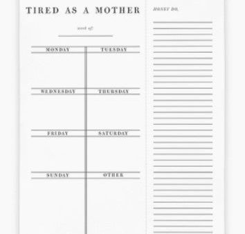 Tired As A Mother List Pad Online