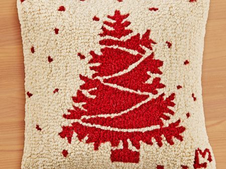 Chandler 4 Corners 14  Hooked Pillow, Red Tree Online Sale