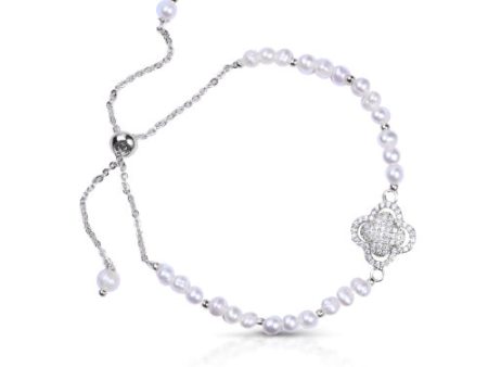 Mini Pearl Quatrefoil Pull-Cord Bracelet Hot on Sale