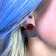 Limited Edition! Kiss & Tell Stud Earrings Red Black Supply