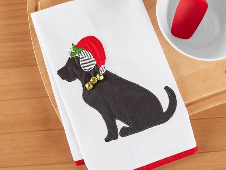 Santa Dog Decorative Hand Towel Cheap