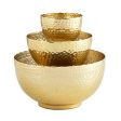 Hammered Gold Bowl Set (3 sizes) on Sale