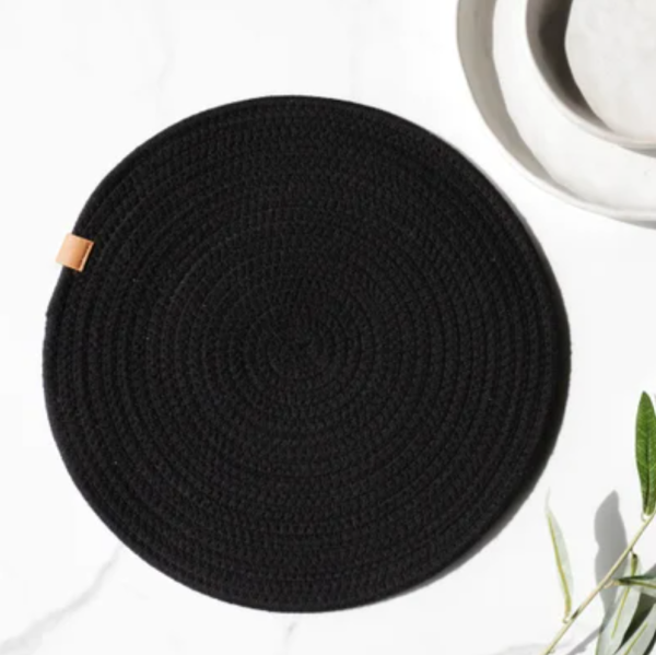 13  Ebony Round Placemat on Sale