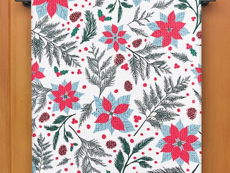 Geometry Tea Towel, Woodland Poinsettia on Sale