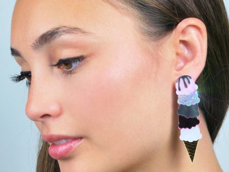 Last Chance! XL Ice Cream Cone earrings Fashion