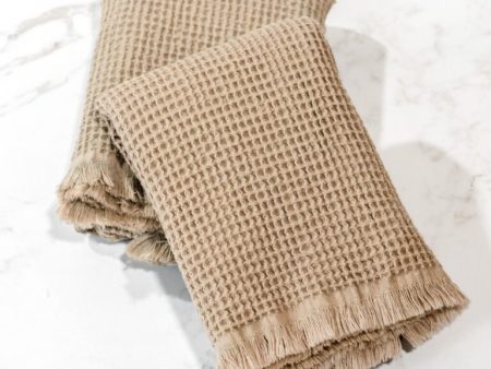 Set (2) Beige Waffle Towels Supply