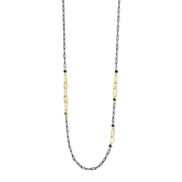 Two-Tone Long Necklace For Cheap