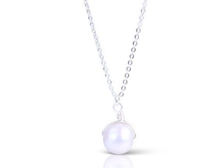 Silver Top-Twist Pearl Drop Necklace Online