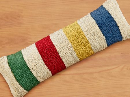 Chandler 4 Corners 24  x 8  Hooked Pillow, Hudson Bay Stripe Discount