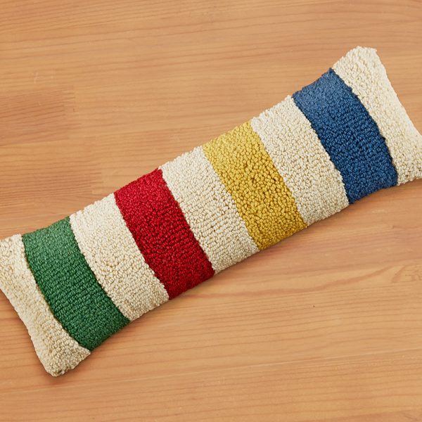 Chandler 4 Corners 24  x 8  Hooked Pillow, Hudson Bay Stripe Discount