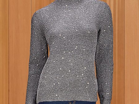 Kinross Women s Sequin Funnel Sweater Online Sale