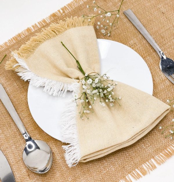 Beige and White Napkin Supply