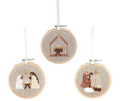 Nativity Hoop Ornament (3 Styles) Sale