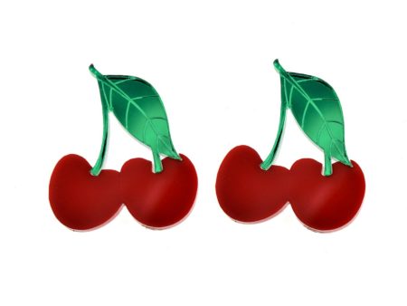 Last Chance! XL Solid Red Cherry Earrings Online now