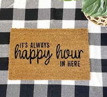 It s Always Happy Hour Door Mat For Sale