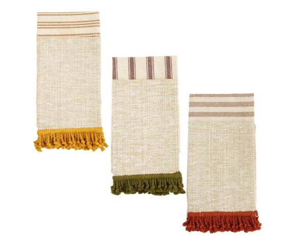 Fringe Towel Set, 3 Colors Hot on Sale