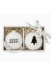 Glass Ornament Set Merry Merry and Tree For Cheap