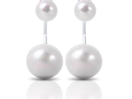 Pearl Earrings with Peal Drop Jacket- Natural White Online Sale