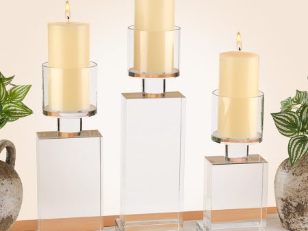 Crystal Block Pillar Candleholder Fashion