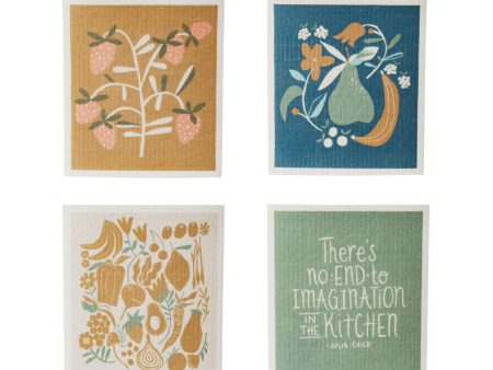 Reusable Cloth w  Fruit and Sayings ( 4 Styles ) Online Hot Sale