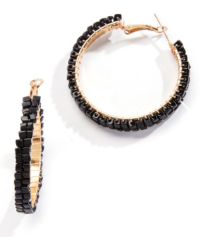 Black and Gold Hoop Earrings Discount