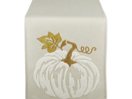 White Pumpkin Embroidered Table Runner Supply