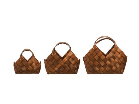 Woven Basket w  Handles ( 3 Sizes ) Hot on Sale