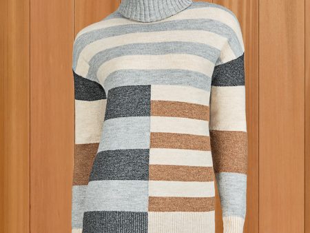 Renuar Women s Colorblock Funnel Sweater Fashion