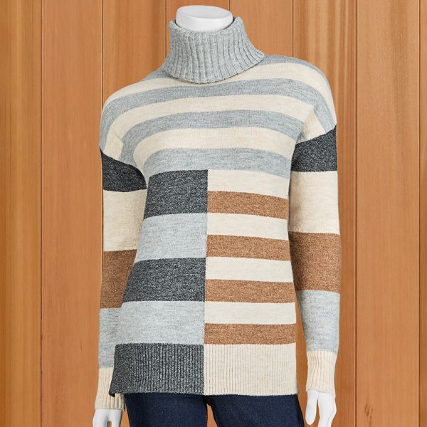 Renuar Women s Colorblock Funnel Sweater Fashion