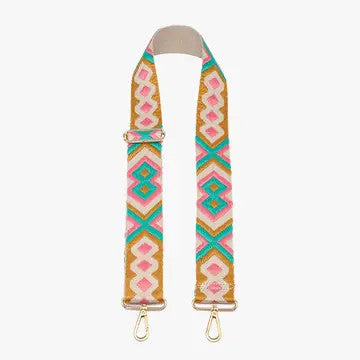 Pink and Green Bohemian Crossbody Strap Online Sale