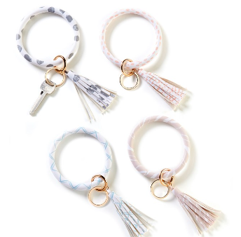 Bangle Bracelet Keychain with Tassel, 4 colors For Discount