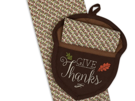 Thanks Acorn Potholder Gift Set For Sale